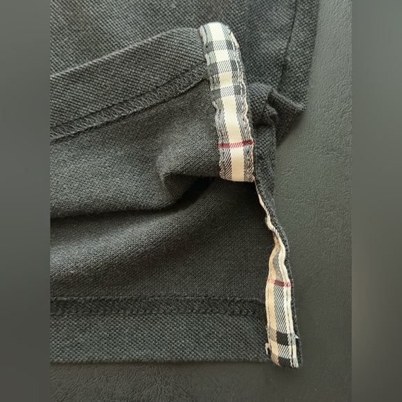 Vintage Burberrys of London Polo Shirt Men’s XL Black Nova Check Collar - Picture 8 of 10